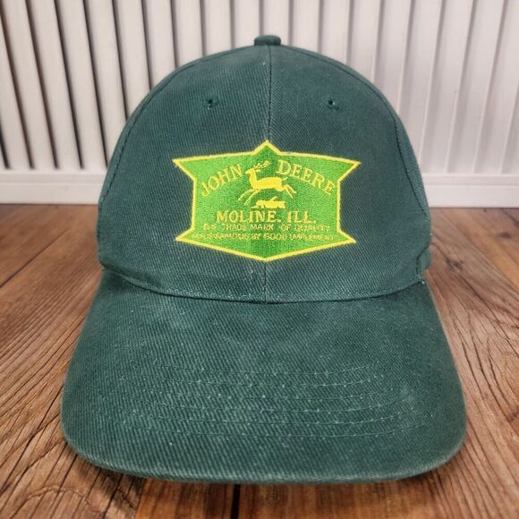 John Deere Gearbox Hat Cap Strapback Green Nostalgic Moline, Ill. Farmer Tractor - Picture 2 of 10